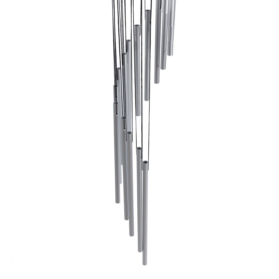 35 Inch Wind Chimes 18 Aluminum Tubes Wind Chimes Decoration 360 Degree Rotating Hanging Wind Chimes for Indoors Outdoors Silver
