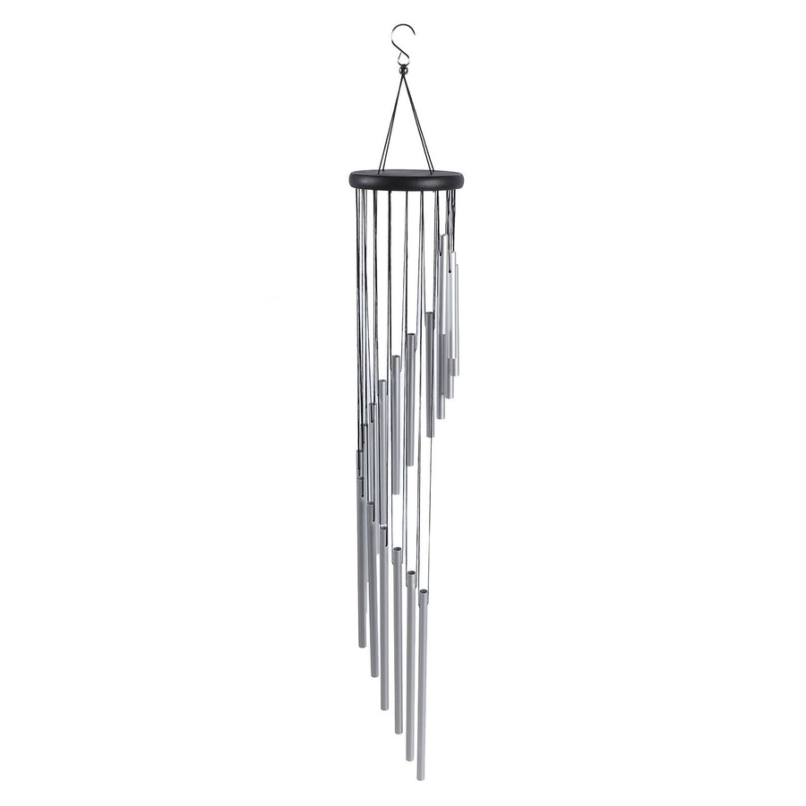 35 Inch Wind Chimes 18 Aluminum Tubes Wind Chimes Decoration 360 Degree Rotating Hanging Wind Chimes for Indoors Outdoors Silver