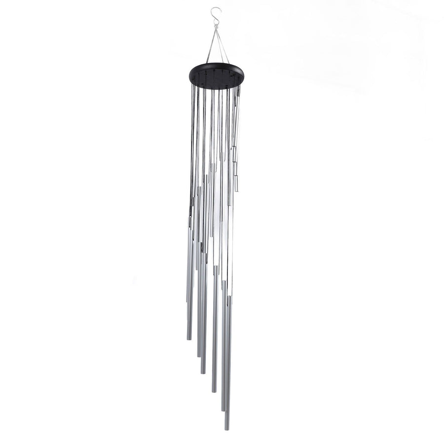 35 Inch Wind Chimes 18 Aluminum Tubes Wind Chimes Decoration 360 Degree Rotating Hanging Wind Chimes for Indoors Outdoors Silver