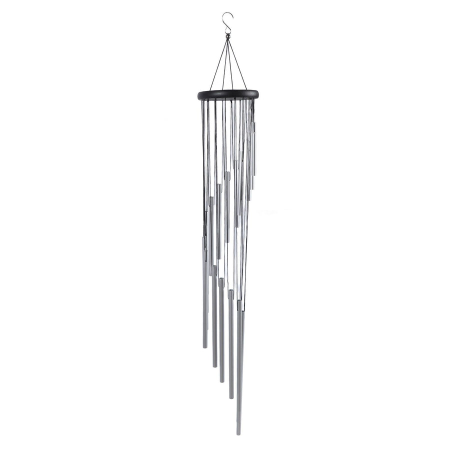 35 Inch Wind Chimes 18 Aluminum Tubes Wind Chimes Decoration 360 Degree Rotating Hanging Wind Chimes for Indoors Outdoors Silver