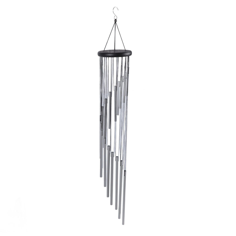 35 Inch Wind Chimes 18 Aluminum Tubes Wind Chimes Decoration 360 Degree Rotating Hanging Wind Chimes for Indoors Outdoors Silver