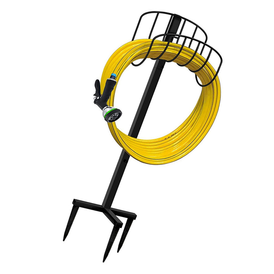Garden Hose Holder Detachable Metal Pipe Bracket Vertical Garden Hose Storage Rack