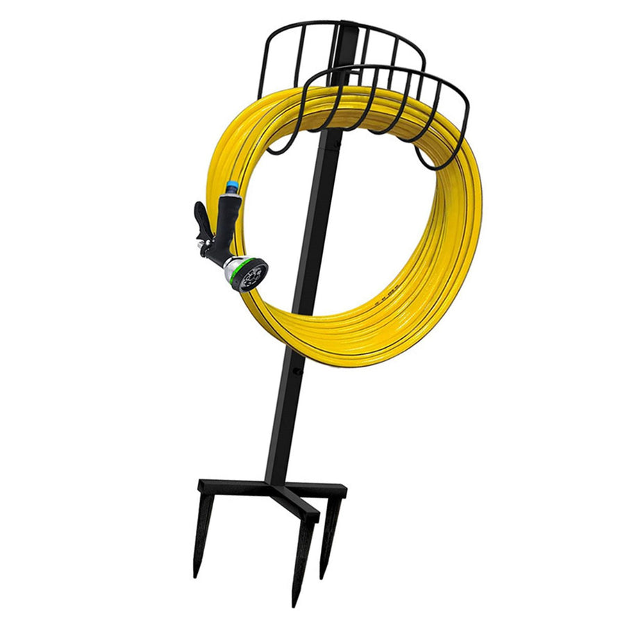 Garden Hose Holder Detachable Metal Pipe Bracket Vertical Garden Hose Storage Rack
