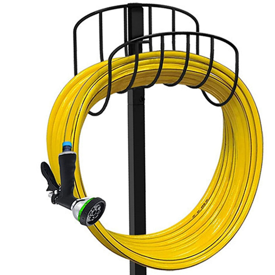 Garden Hose Holder Detachable Metal Pipe Bracket Vertical Garden Hose Storage Rack