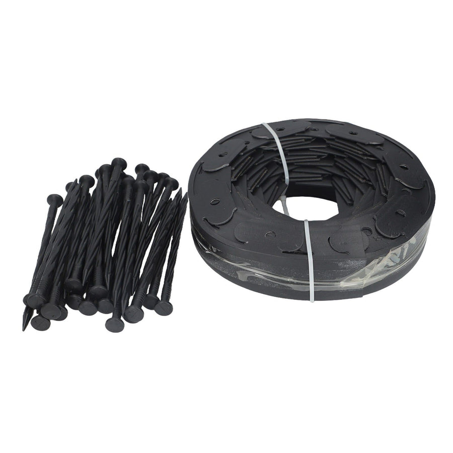L Shaped Grass Stone Isolation Belt Landscape Edging for Garden 5cm*5cm*10m Black