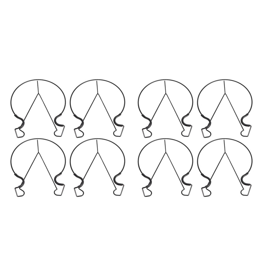 8pcs Railing Plant Pot Holder Iron Rack Floating Garden Flower Pot Stand Baskets Shelf for Outdoor Balcony Fence Deck Garden Black