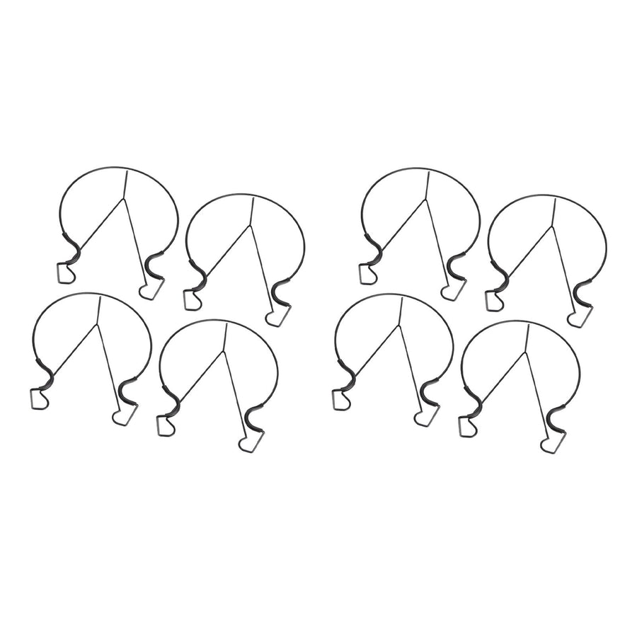 8pcs Railing Plant Pot Holder Iron Rack Floating Garden Flower Pot Stand Baskets Shelf for Outdoor Balcony Fence Deck Garden Black