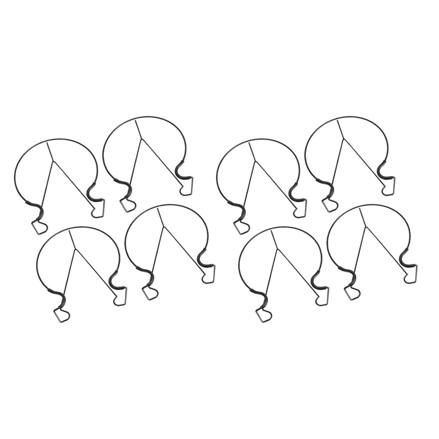 8pcs Railing Plant Pot Holder Iron Rack Floating Garden Flower Pot Stand Baskets Shelf for Outdoor Balcony Fence Deck Garden Black