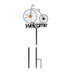 Garden Windmill Rustic Iron Stake Flower Windmill Welcome Yard Sign Decorations for Outside Patio Lawn Backyard