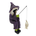 Witch Fishing Statue Resin Garden Microscopic Craft Sculpture Festival Witch Decoration