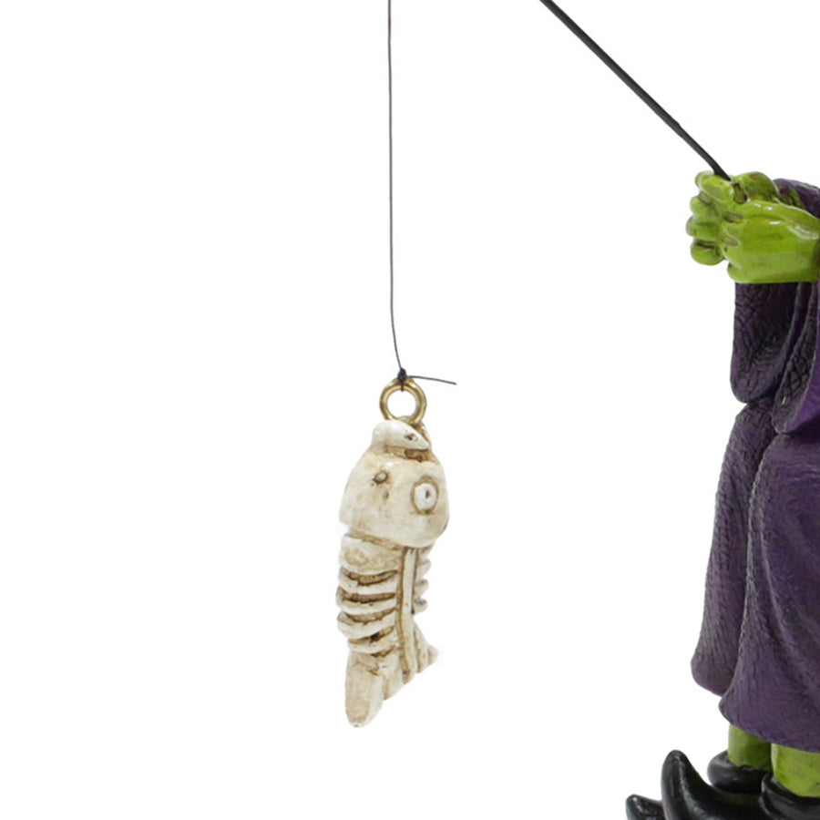 Witch Fishing Statue Resin Garden Microscopic Craft Sculpture Festival Witch Decoration