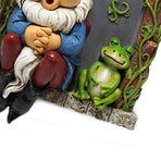 Tree Gnome Statue Sleeping Dwarf and Frog Decoration Outdoor Garden Resin Hanging Ornaments