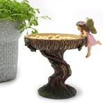 Flower Fairy Bird Feeder Synthetic Resin Decorative Standing Bird Feeder for Garden Yard Courtyard