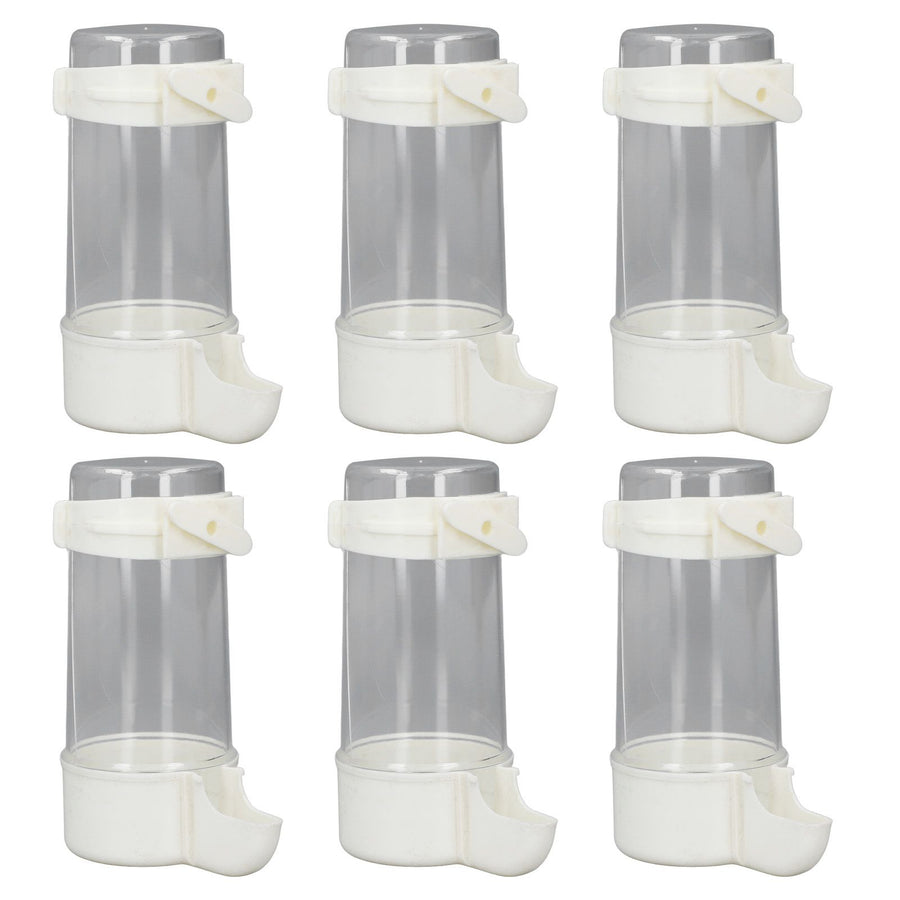 6pcs Birds Cage Water Feeder Professional Automatic Spill Proof Bird Water Hanging Feeder for Pets Birds Parrorts Budgie Cockatiel Lovebirds 200ml