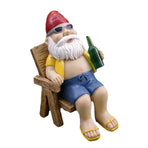Funny Gnome Statues Resin Drinking Beer Gnomes Decorations for Indoor Lawn Yard Patio