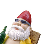 Funny Gnome Statues Resin Drinking Beer Gnomes Decorations for Indoor Lawn Yard Patio