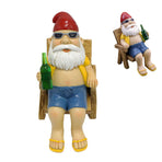 Funny Gnome Statues Resin Drinking Beer Gnomes Decorations for Indoor Lawn Yard Patio