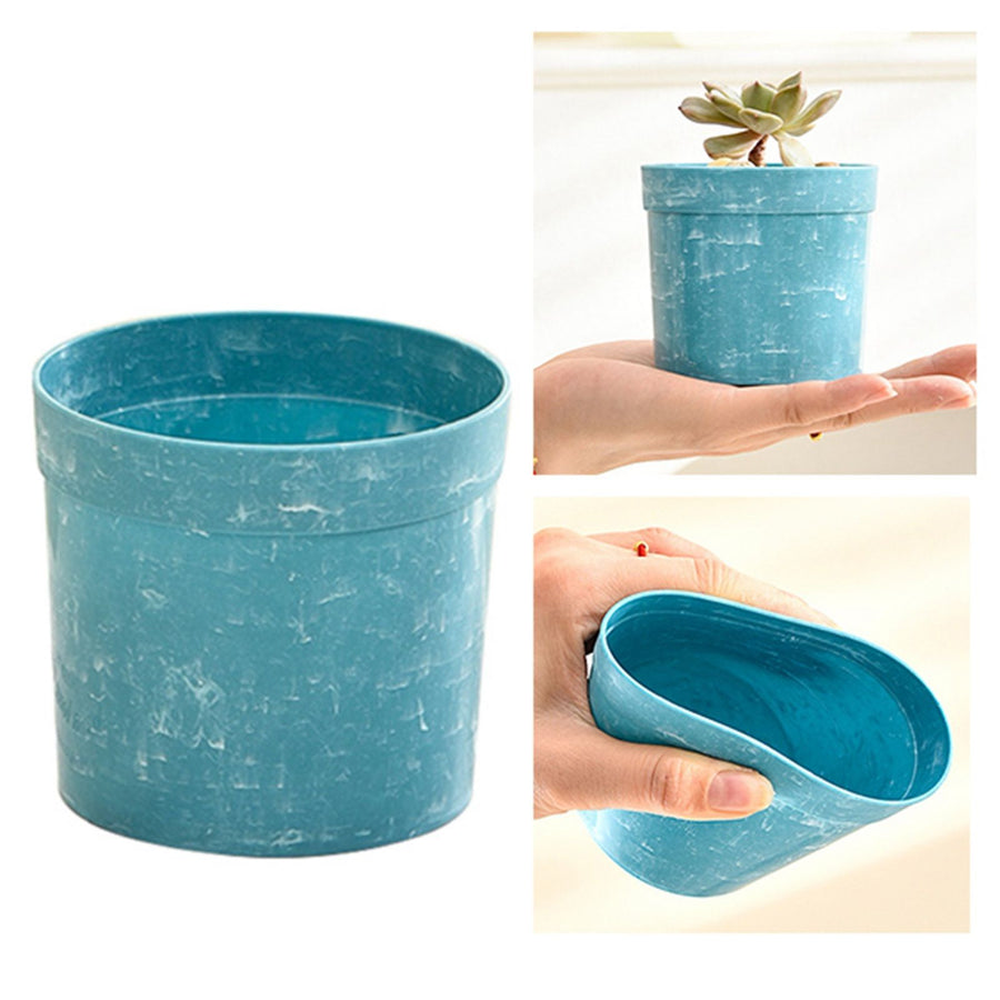 10Pcs Planting Pots Plastic Succulent Flower Pots Gardening Aloe Succulent Flower Pots for Balcony Office Blue