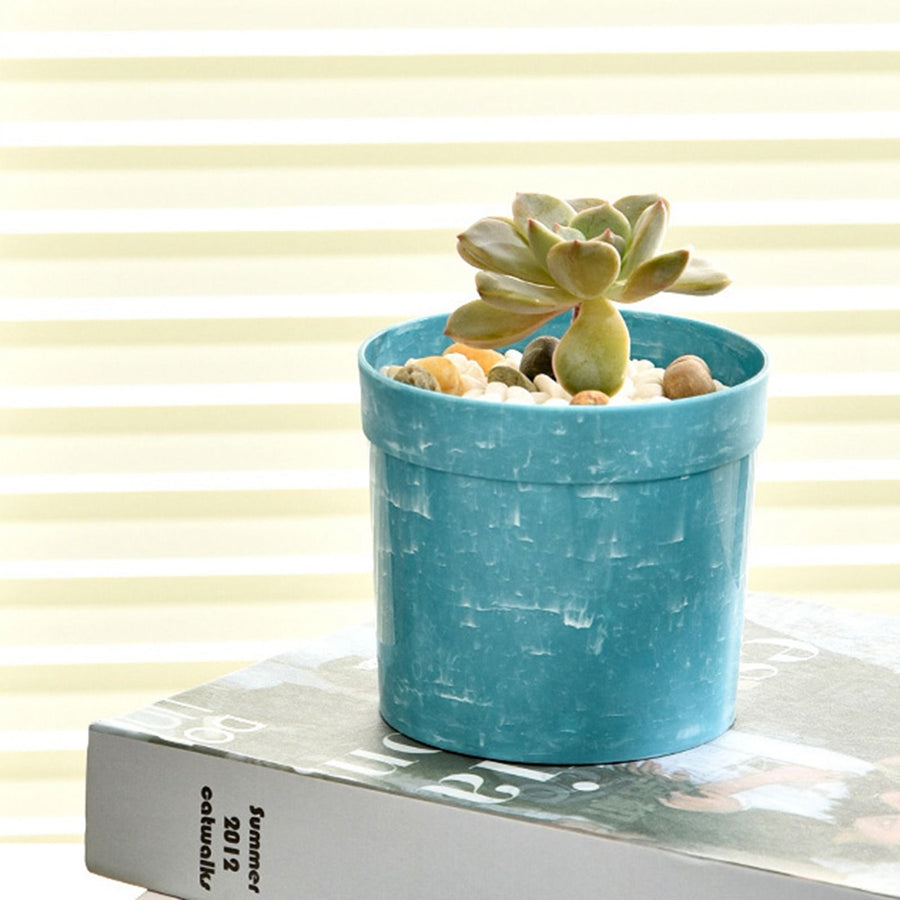 10Pcs Planting Pots Plastic Succulent Flower Pots Gardening Aloe Succulent Flower Pots for Balcony Office Blue