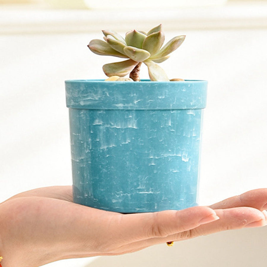 10Pcs Planting Pots Plastic Succulent Flower Pots Gardening Aloe Succulent Flower Pots for Balcony Office Blue