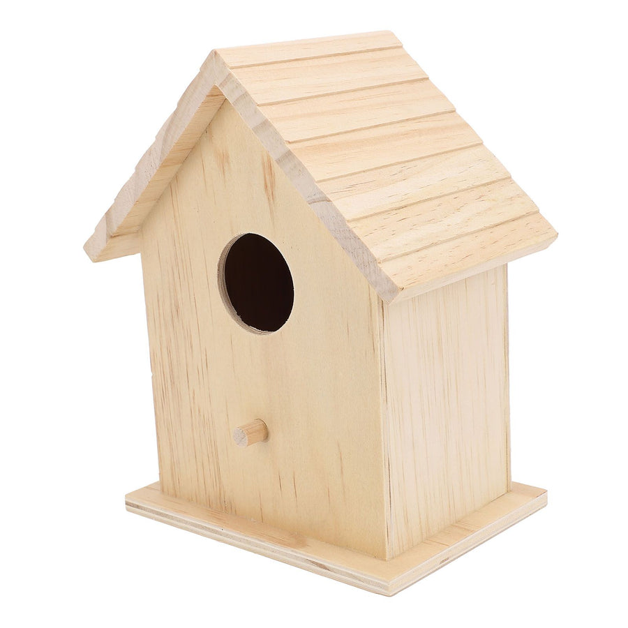 Bird House Paintable Unfinished Wood Bird Breeding Nesting Box for Pet Birds Rest Relax