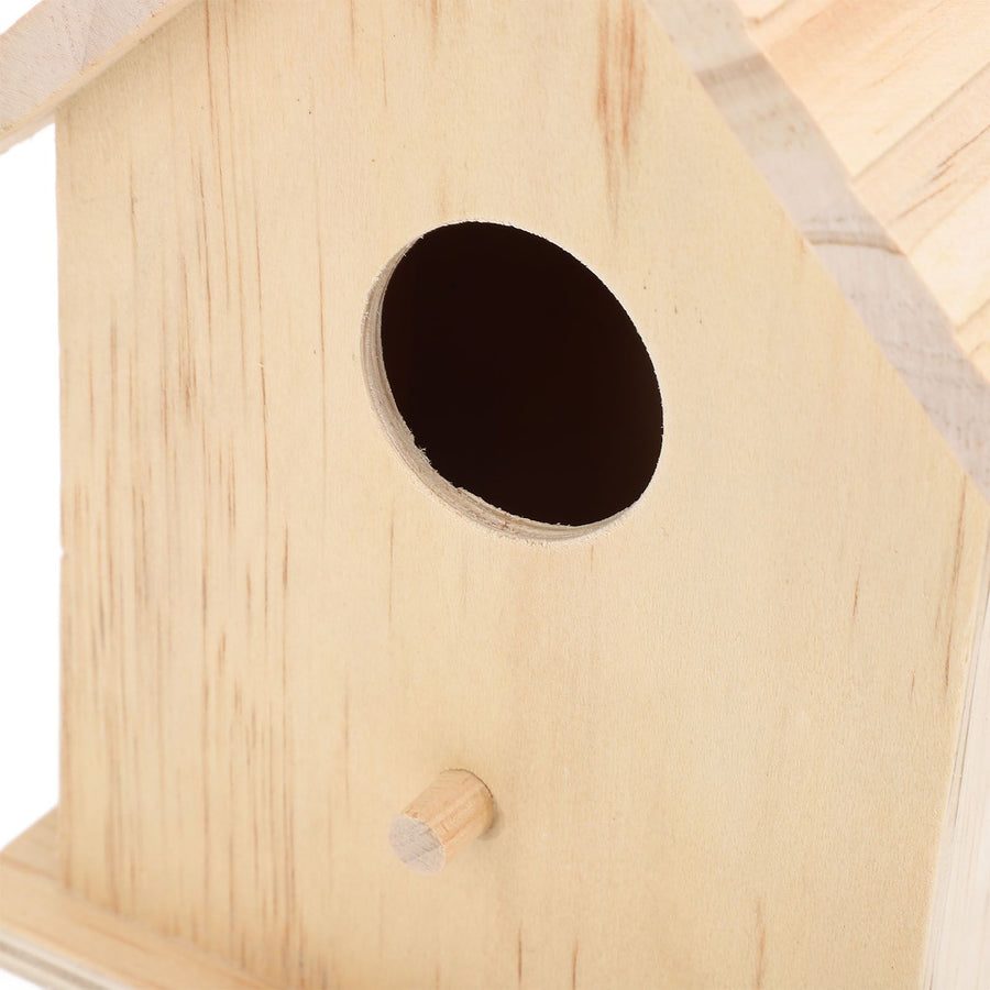 Bird House Paintable Unfinished Wood Bird Breeding Nesting Box for Pet Birds Rest Relax
