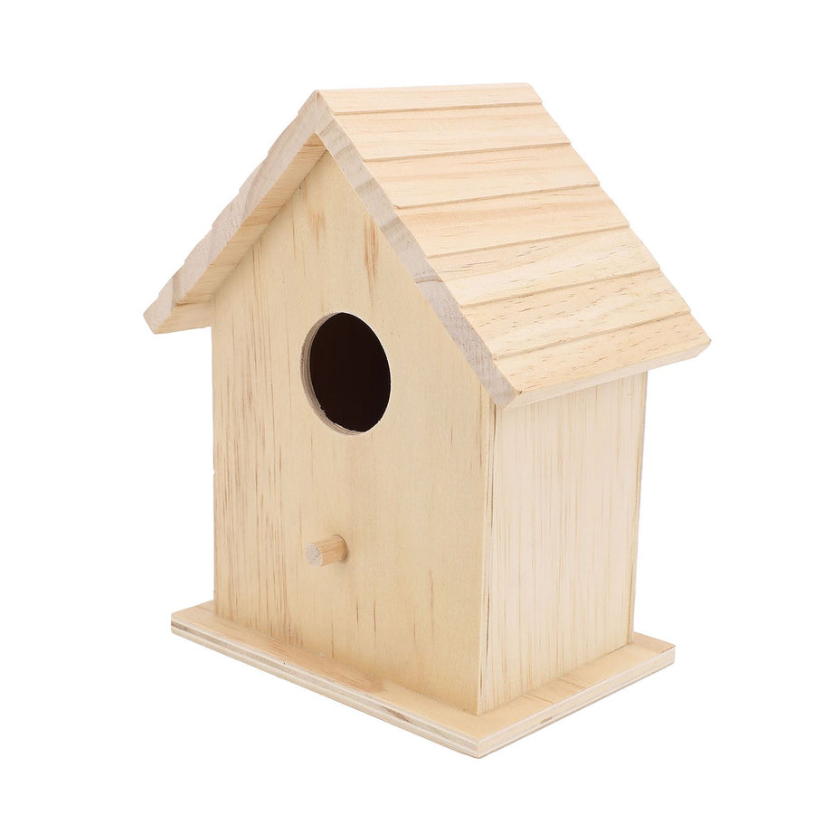 Bird House Paintable Unfinished Wood Bird Breeding Nesting Box for Pet Birds Rest Relax