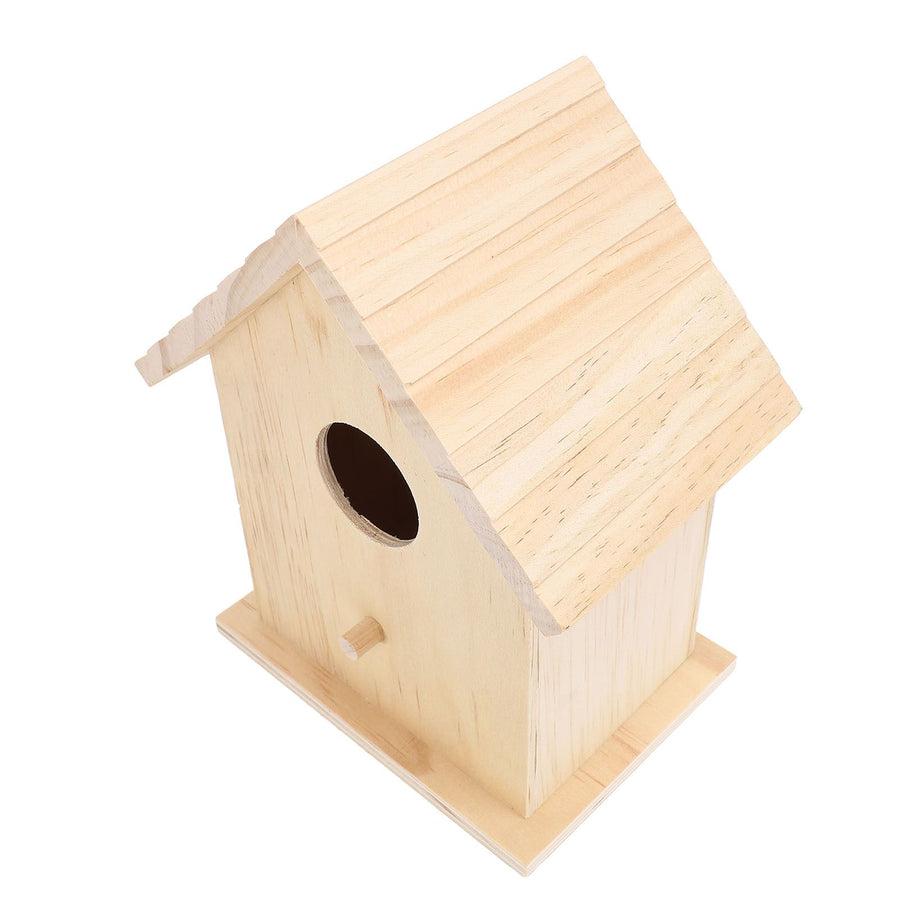 Bird House Paintable Unfinished Wood Bird Breeding Nesting Box for Pet Birds Rest Relax