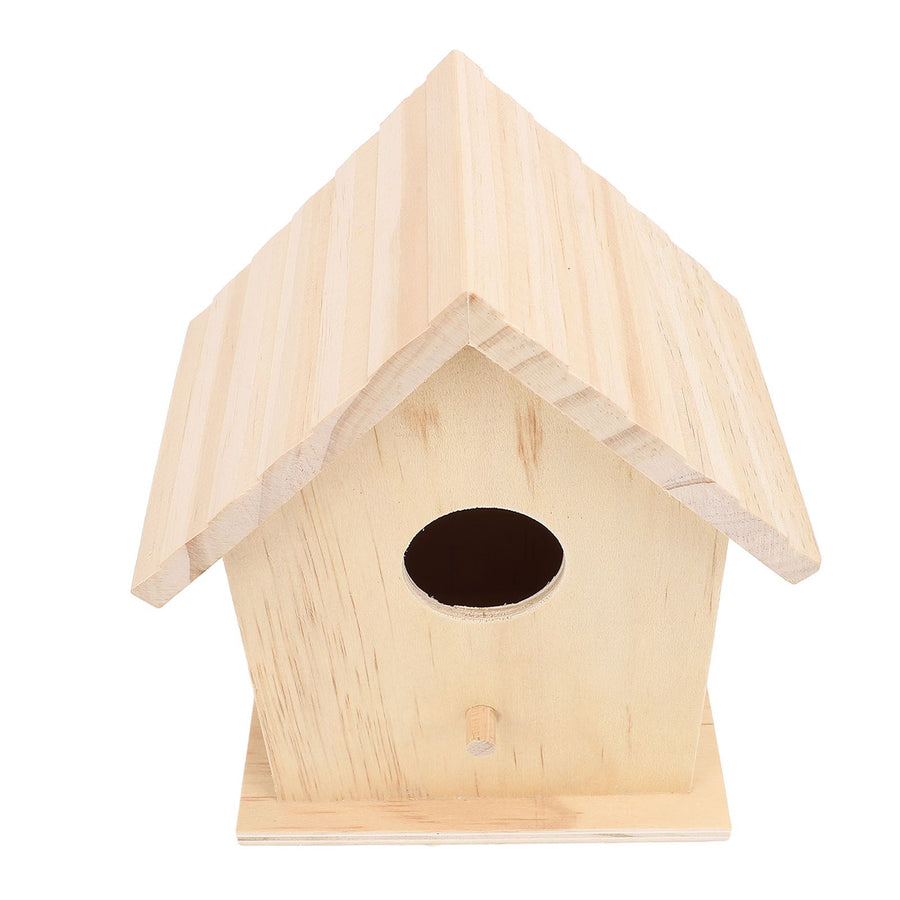 Bird House Paintable Unfinished Wood Bird Breeding Nesting Box for Pet Birds Rest Relax