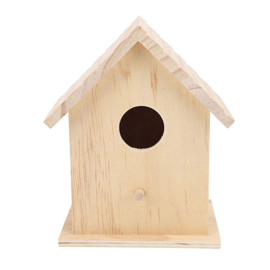 Bird House Paintable Unfinished Wood Bird Breeding Nesting Box for Pet Birds Rest Relax
