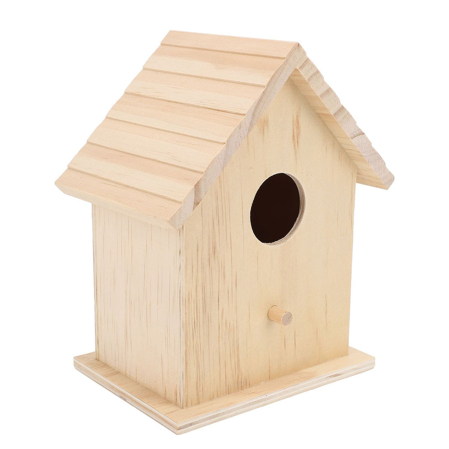 Bird House Paintable Unfinished Wood Bird Breeding Nesting Box for Pet Birds Rest Relax
