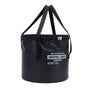 Cloth Folding Bucket with Mesh Pouch Portable Draining Basket Water Container for Outdoor Camping Fishing Car Washing Black