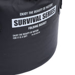 Cloth Folding Bucket with Mesh Pouch Portable Draining Basket Water Container for Outdoor Camping Fishing Car Washing Black