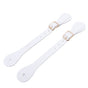 Pair of Synthetic Leather Spur Straps Adjustable Length 22cm Long Western Cowboy Spur Holder for Equestrian White