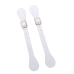 Pair of Synthetic Leather Spur Straps Adjustable Length 22cm Long Western Cowboy Spur Holder for Equestrian White