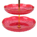 3 Tiered Hanging Bird Feeder Acrylic Hanging Bowl Bird Bath Tray with Hanger Hook for Garden Backyard Decor Red