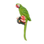 Parrot Sculpture Resin Bird Figurine Half Face Hanging Sculpture for Wall Tree Living Room Balcony Garden Green