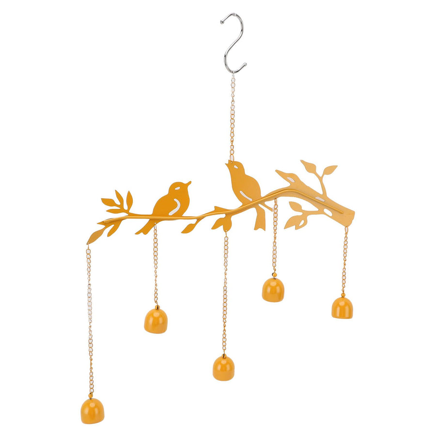 Bird Bell Outdoor Decoration Iron Elegant Look Handmade Craft Bird Bell Hanging Decor for Garden Courtyard Balcony