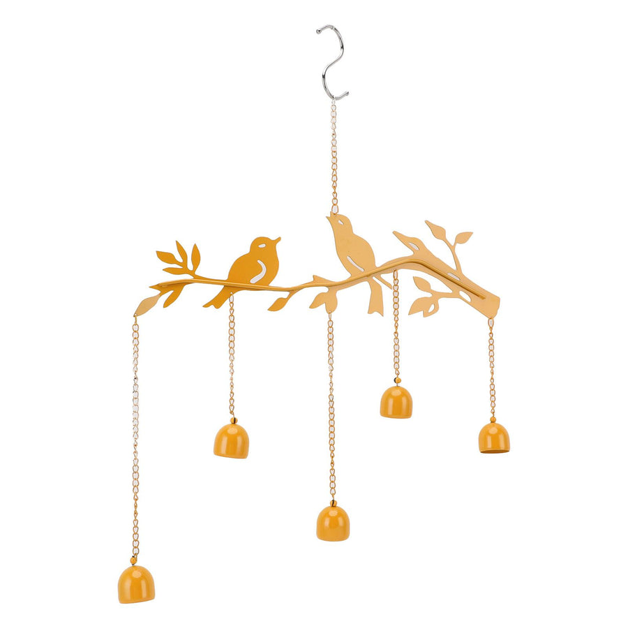 Bird Bell Outdoor Decoration Iron Elegant Look Handmade Craft Bird Bell Hanging Decor for Garden Courtyard Balcony