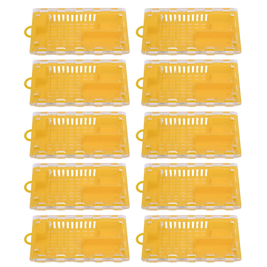 10pcs Queen Bee Cage Plastic Queen Bee Transporting Catcher Beekeeping Supplies Beekeeper Equipment Yellow