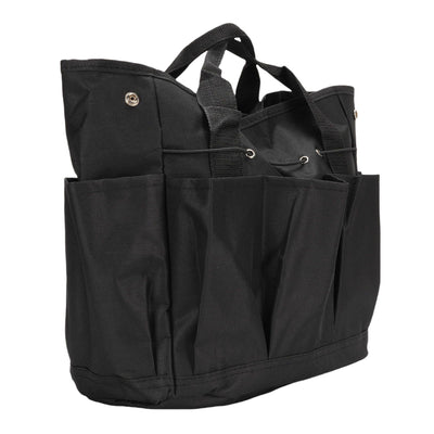 Garden Tool Bag Oxford Cloth Portable Gardening Tool Kit Holder Organizer Bag with Multiple Pockets and Handle for Outdoor Camping Black