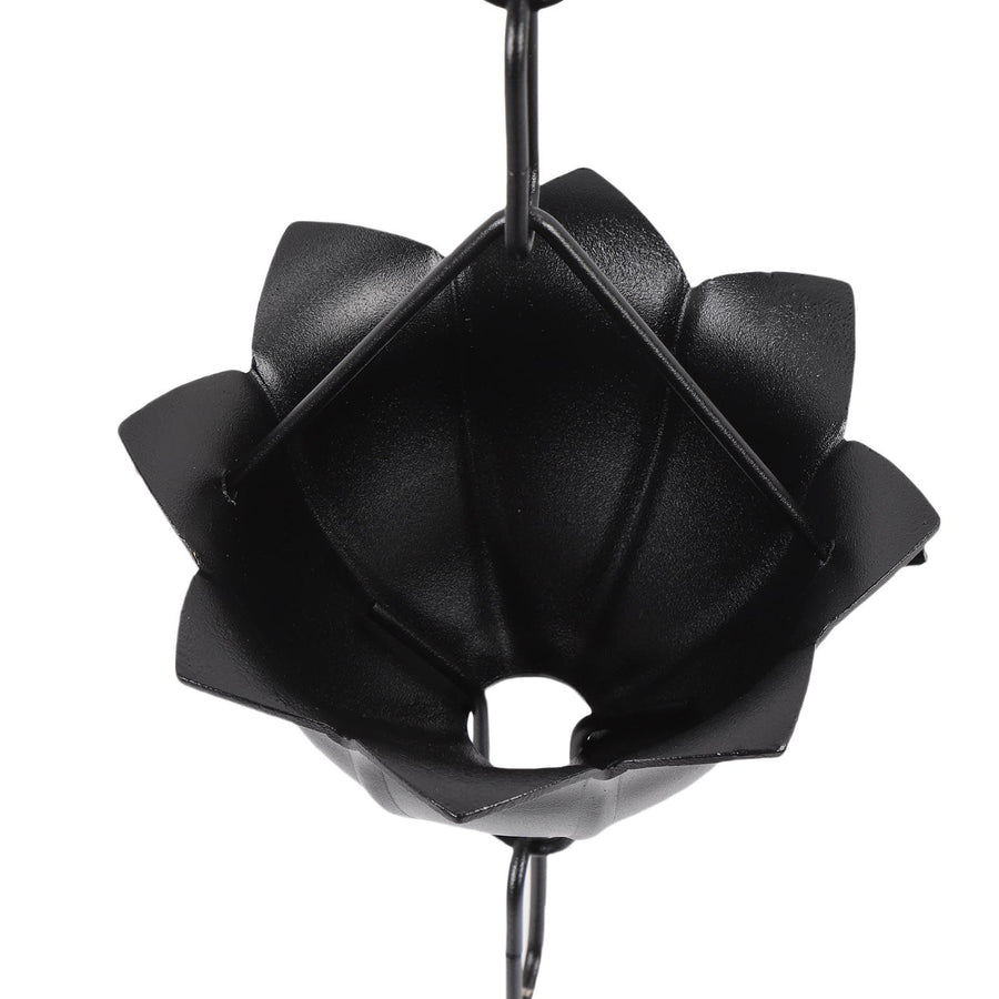 Rain Chain 3.3ft Decorative Rain Catcher Chain for Gutters Outside Rain Gutter Downspout Aluminum Alloy Black A