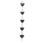 Rain Chain 3.3ft Decorative Rain Catcher Chain for Gutters Outside Rain Gutter Downspout Aluminum Alloy Black A