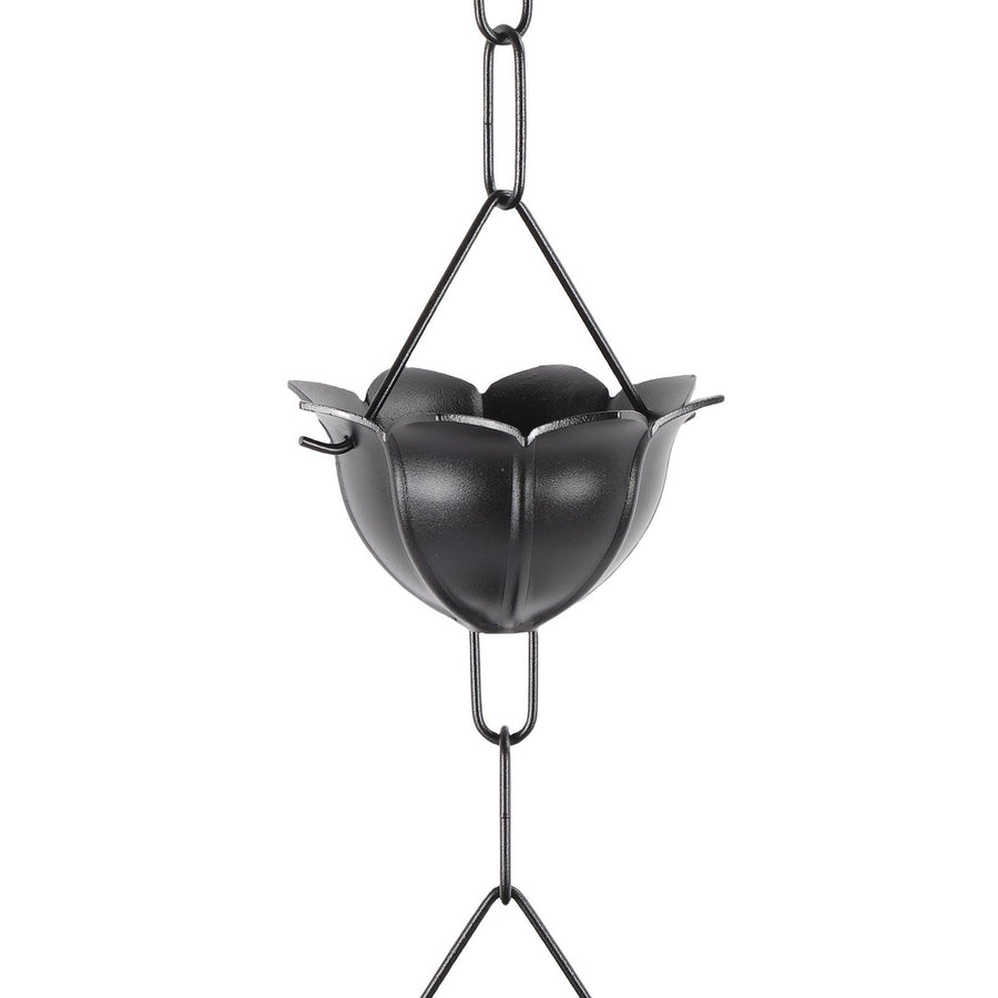 Rain Chain 3.3ft Decorative Rain Catcher Chain for Gutters Outside Rain Gutter Downspout Aluminum Alloy Black A