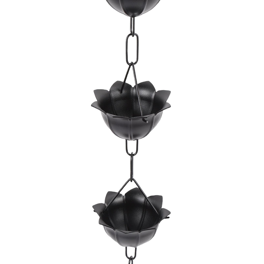 Rain Chain 3.3ft Decorative Rain Catcher Chain for Gutters Outside Rain Gutter Downspout Aluminum Alloy Black A