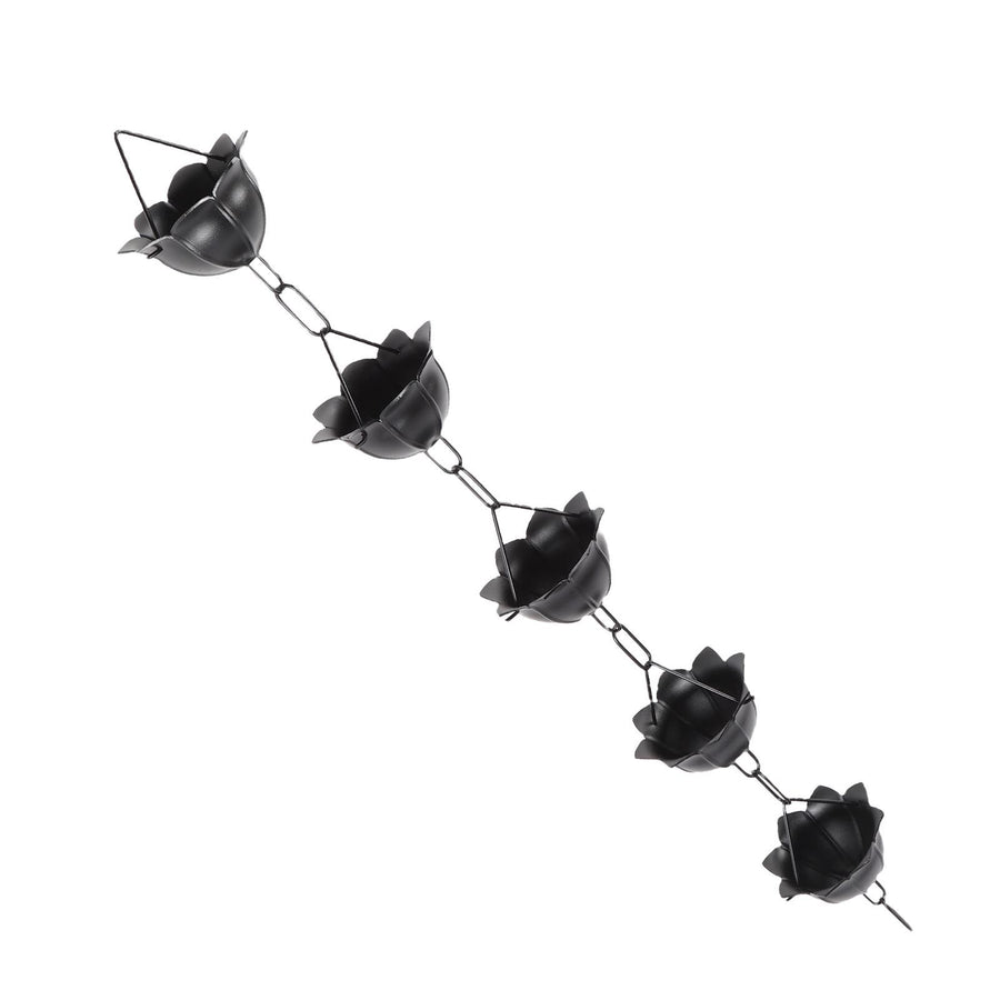 Rain Chain 3.3ft Decorative Rain Catcher Chain for Gutters Outside Rain Gutter Downspout Aluminum Alloy Black A