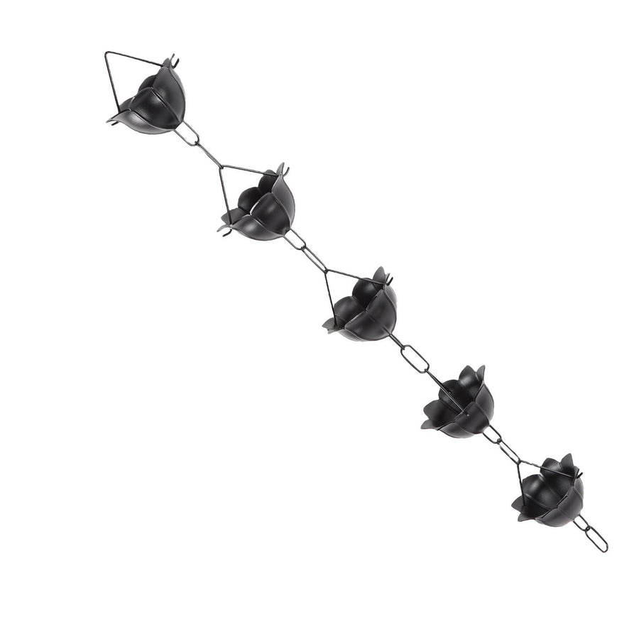 Rain Chain 3.3ft Decorative Rain Catcher Chain for Gutters Outside Rain Gutter Downspout Aluminum Alloy Black A