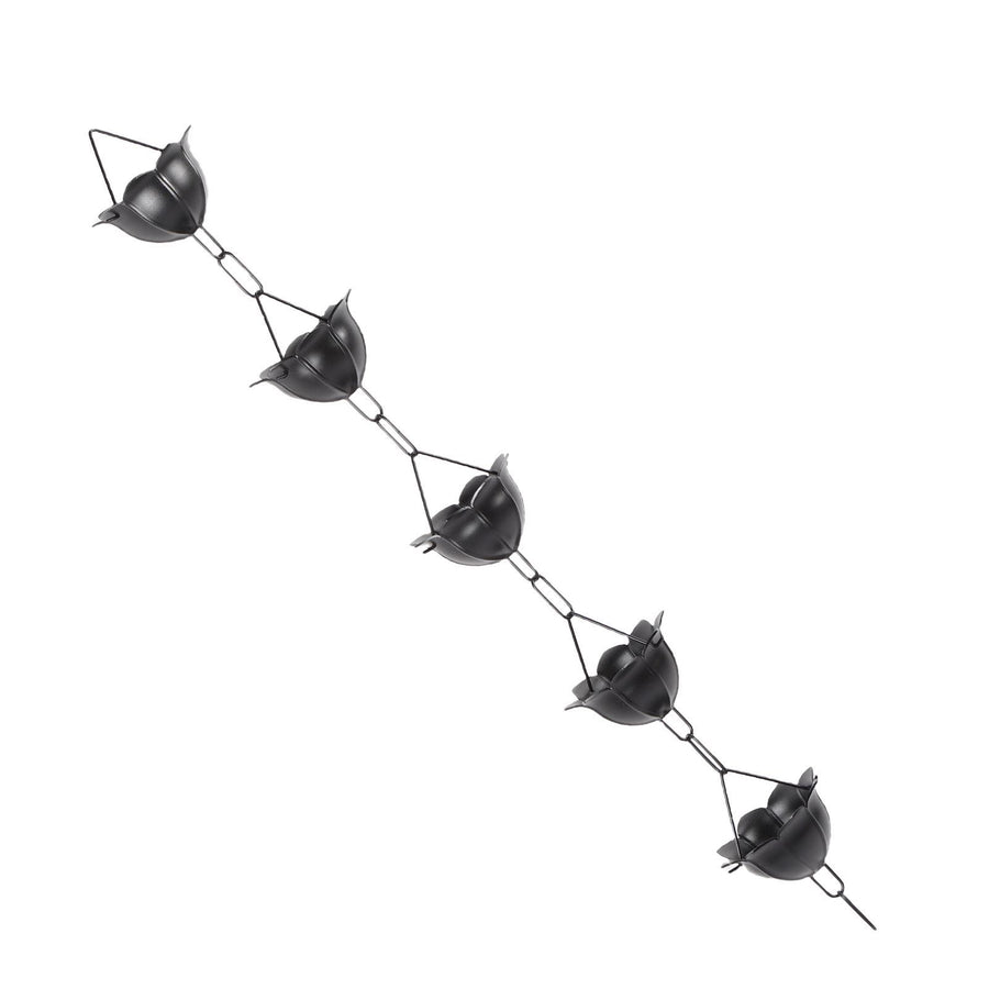 Rain Chain 3.3ft Decorative Rain Catcher Chain for Gutters Outside Rain Gutter Downspout Aluminum Alloy Black A