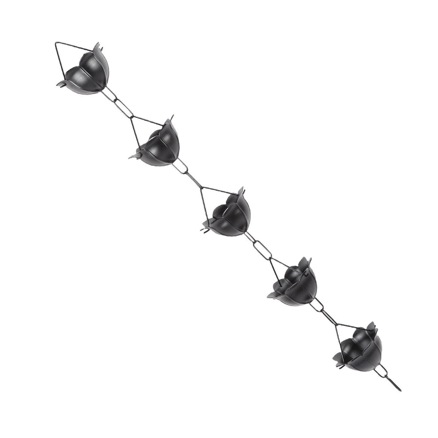 Rain Chain 3.3ft Decorative Rain Catcher Chain for Gutters Outside Rain Gutter Downspout Aluminum Alloy Black A