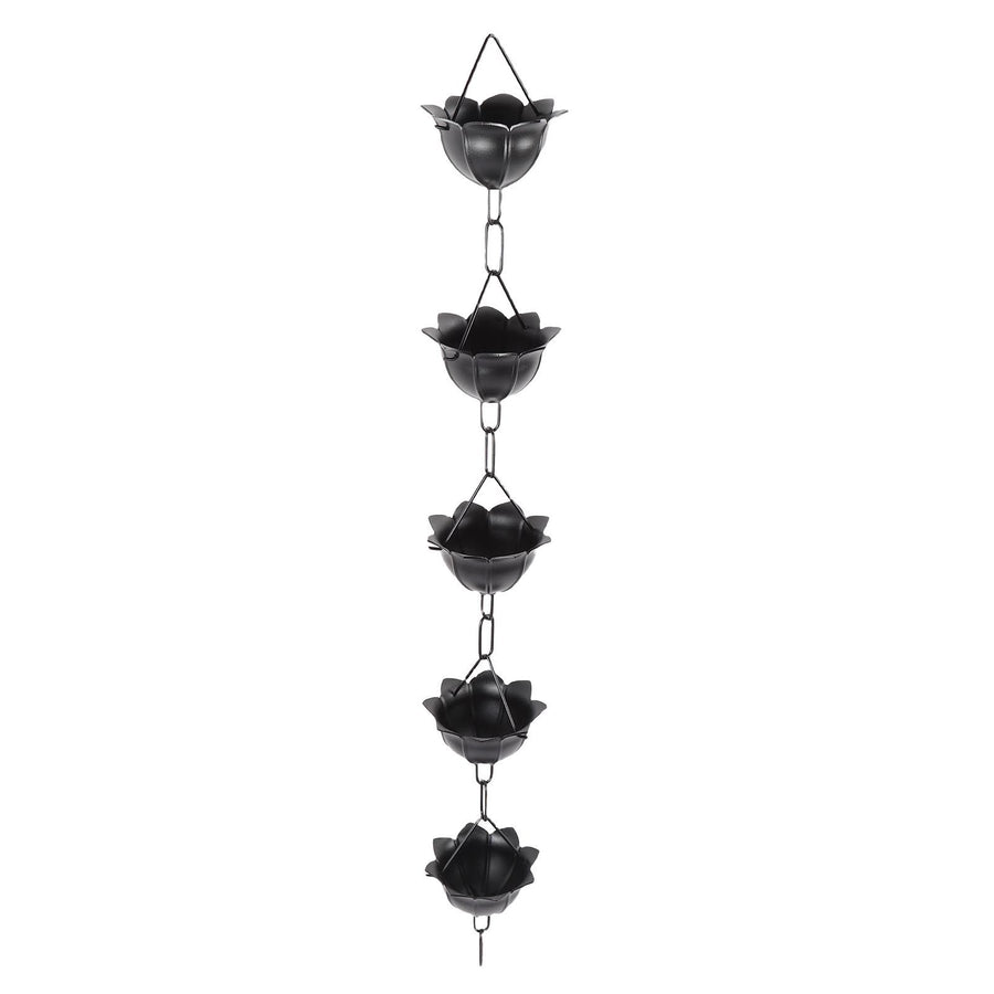 Rain Chain 3.3ft Decorative Rain Catcher Chain for Gutters Outside Rain Gutter Downspout Aluminum Alloy Black A